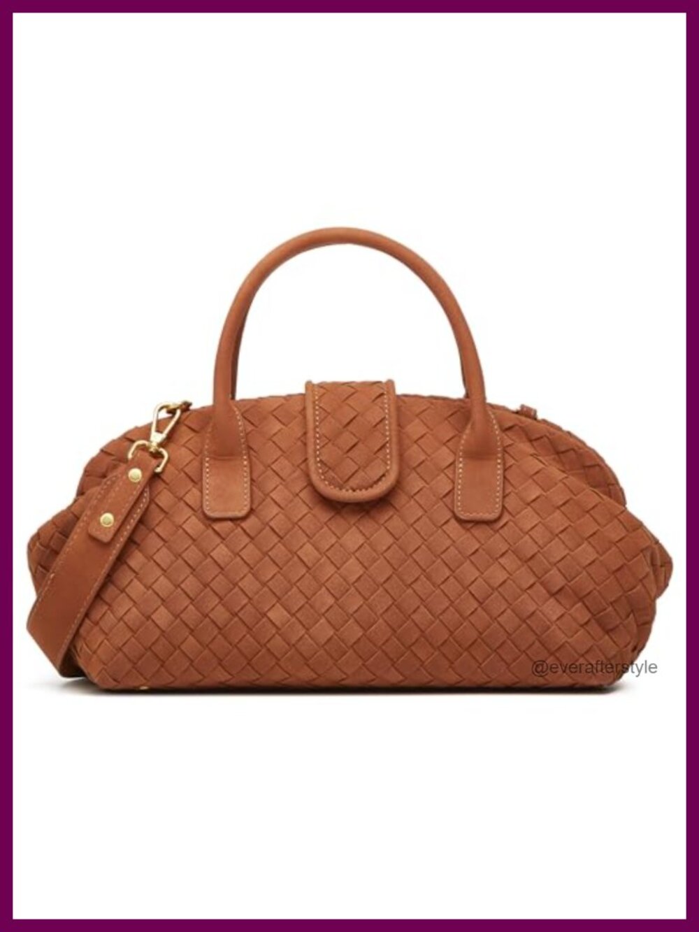 Faux Suede Woven Tote Bag for Women Slouchy Hobo Shoulder Purse Satchel